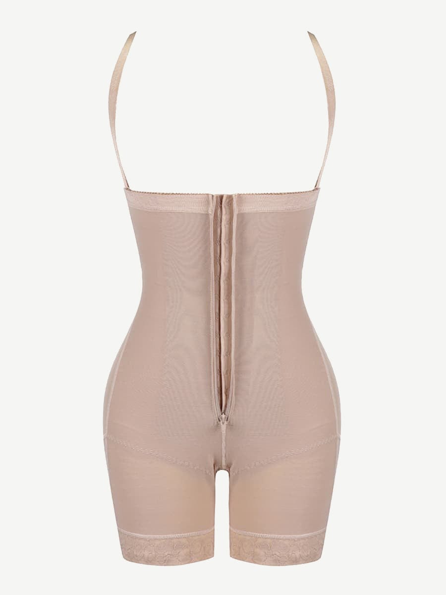 Detachable Straps Post-Op Full Body Shaper with Zipper Tummy Control
