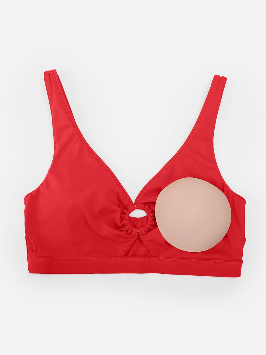 Deep V Tummy Control Swimsuit with Stylish Metal Ring