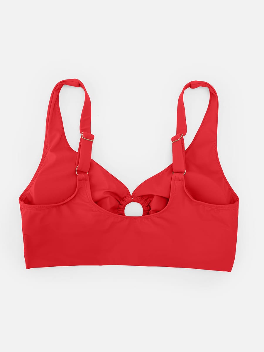 Deep V Tummy Control Swimsuit with Stylish Metal Ring