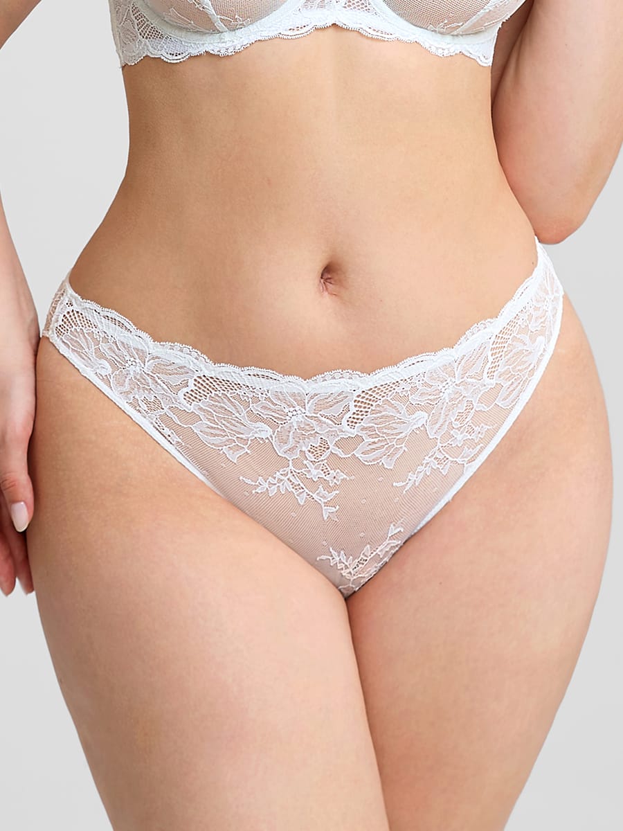 Elegant Low-Rise Lace Panties with Antibacterial Cotton Comfort