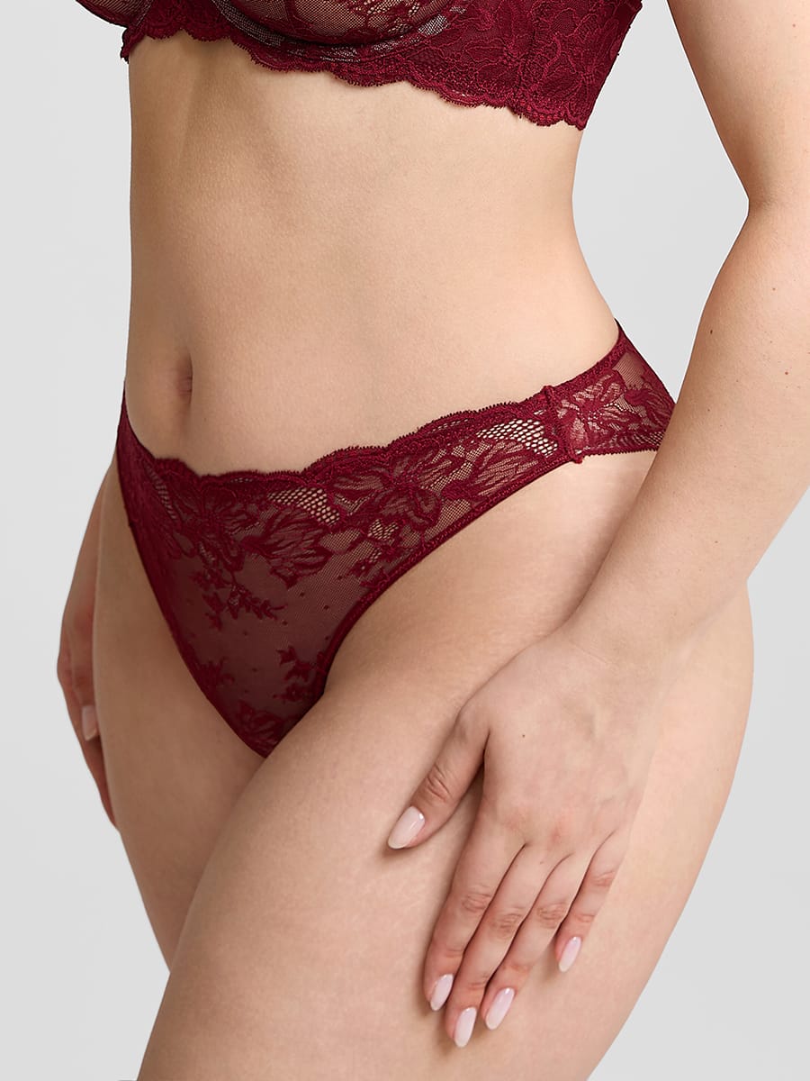 Elegant Low-Rise Lace Panties with Antibacterial Cotton Comfort