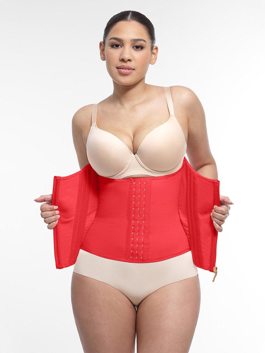 High Compression Steel Bone Waist Trainer with Luxurious Golden Details