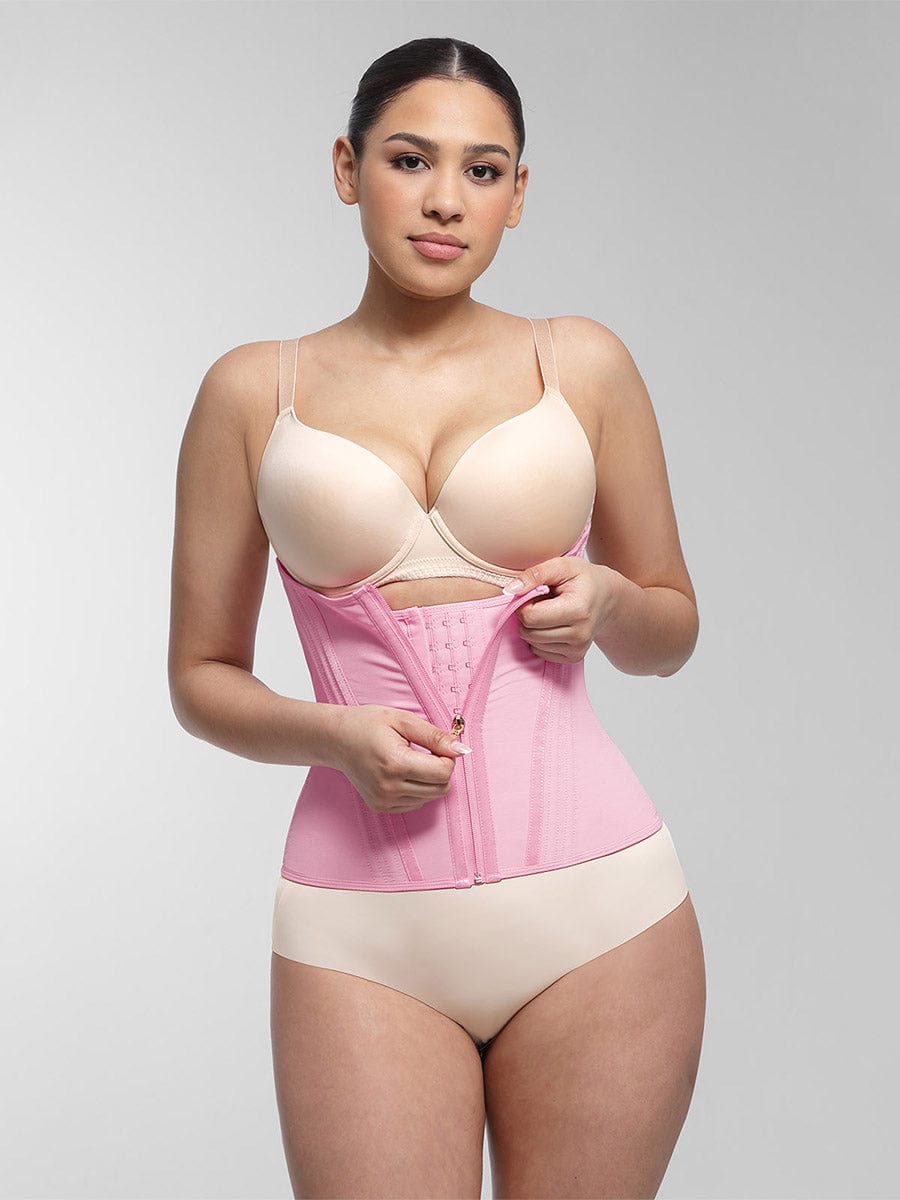 High Compression Steel Bone Waist Trainer with Luxurious Golden Details