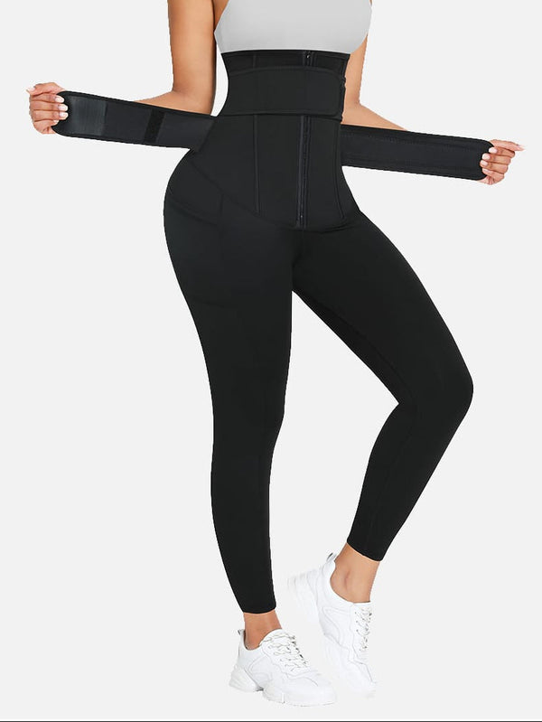 Sculpting Yoga Leggings with Slimming Belt & Pocket
