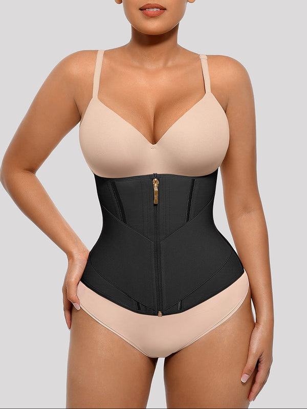 11 Steel-Boned Zippered Tummy Control Vest