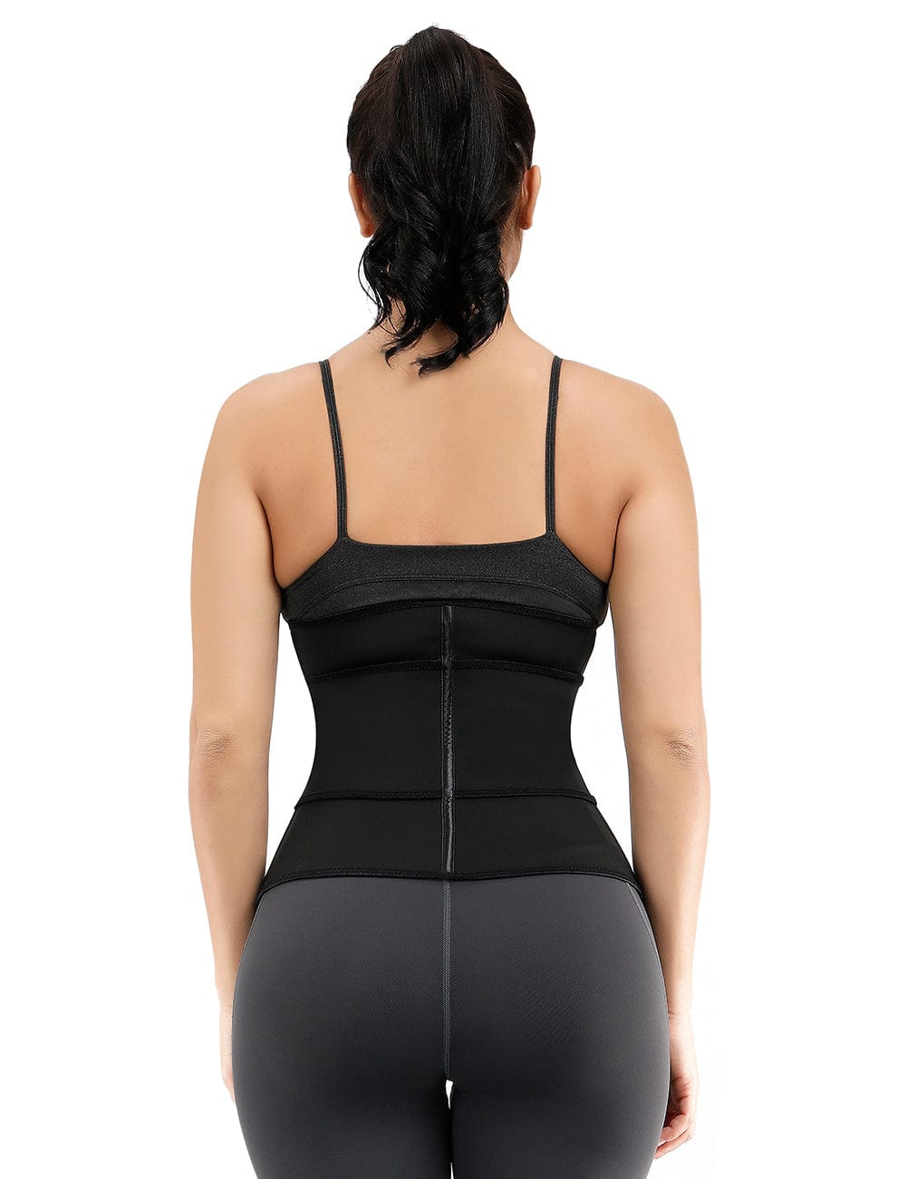 Ultimate Slimming Black Double Layer Waist Trainer with Steel Boning