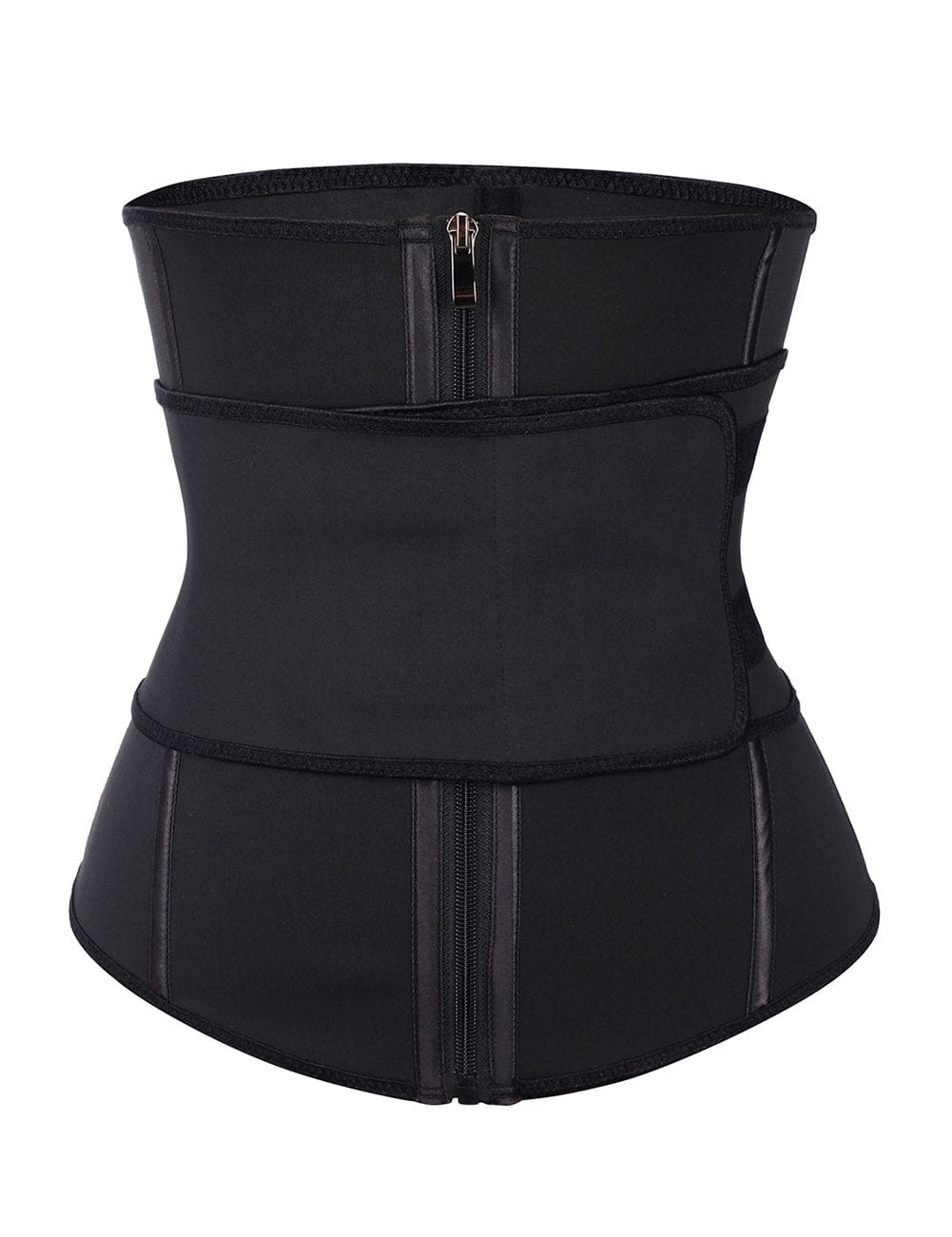 Ultimate Slimming Black Double Layer Waist Trainer with Steel Boning