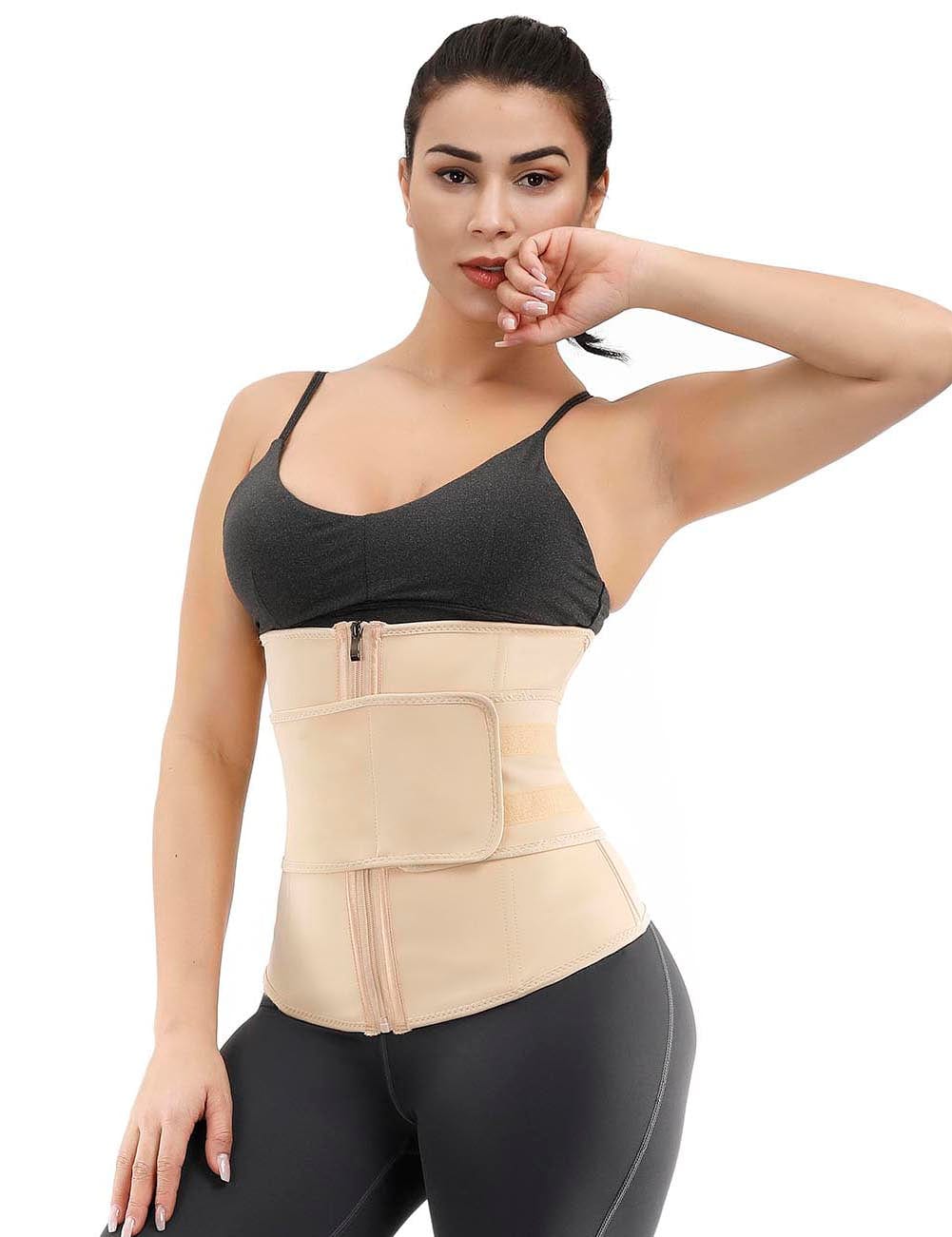 Ultimate Slimming Black Double Layer Waist Trainer with Steel Boning