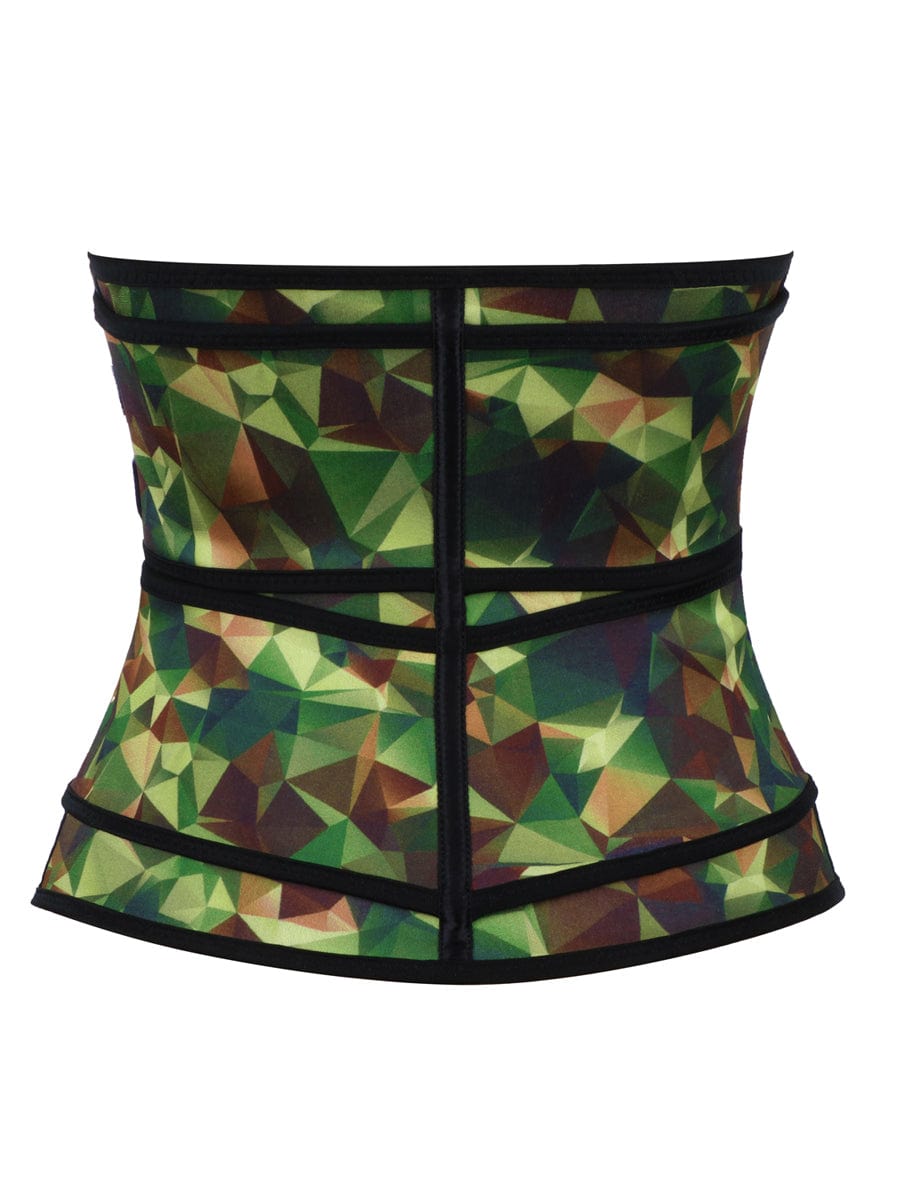 Camo Latex Waist Trainer with Double Belts for Tummy Slimming