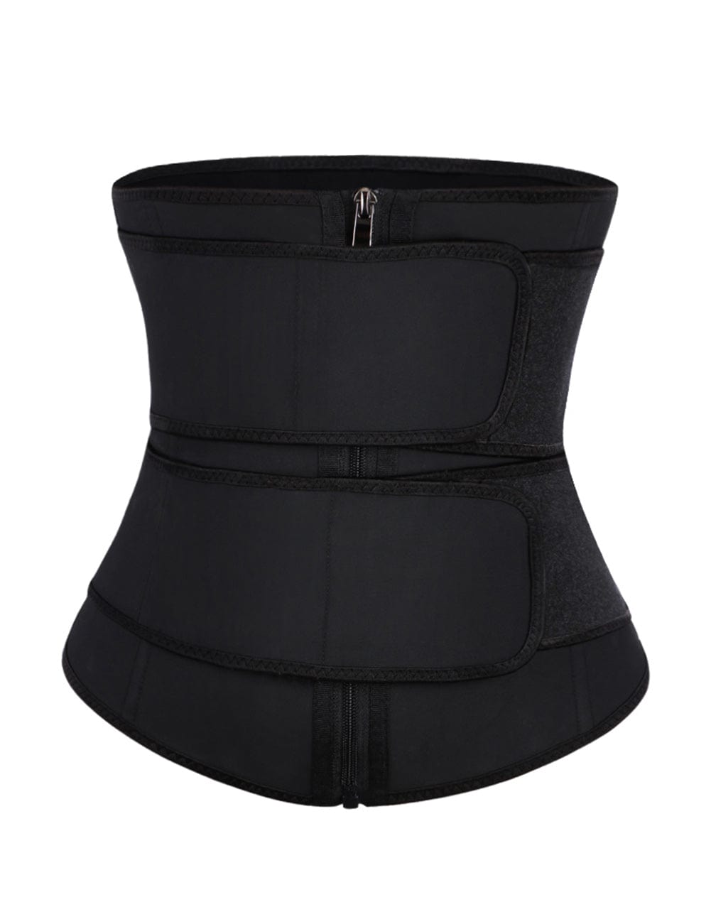 Plus Size Latex Double Belt Waist Trainer with Steel Support