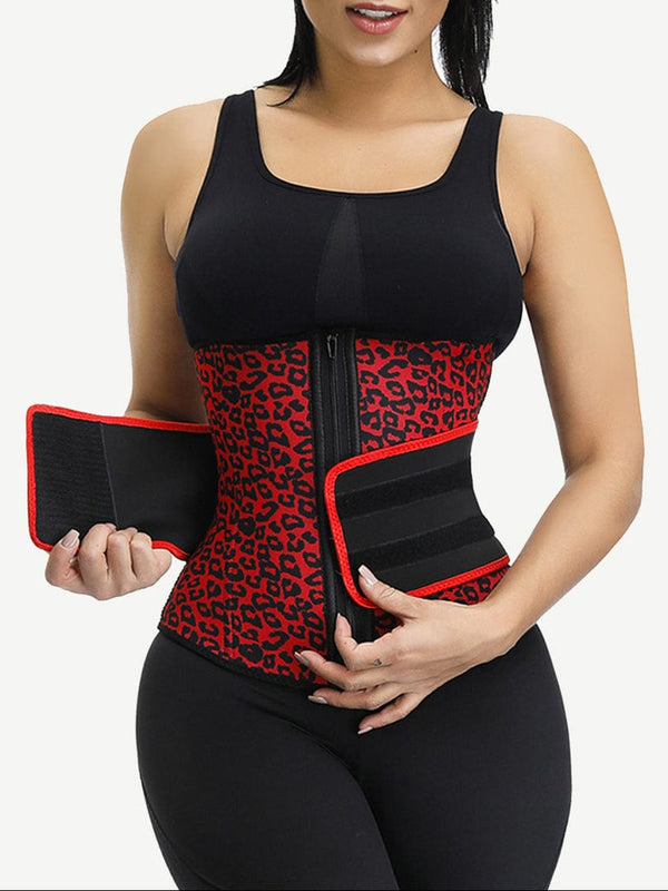 Leopard Print Neoprene Waist Trainer for Enhanced Slimming