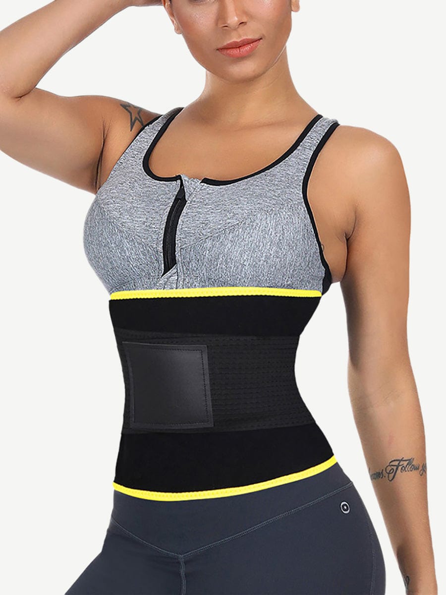 Vibrant Yellow Detachable Waist Cincher with Back Support