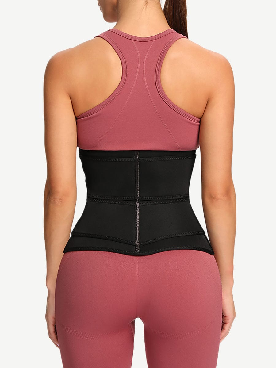 Athletic Black Neoprene Waist Trainer for Effective Tummy Control