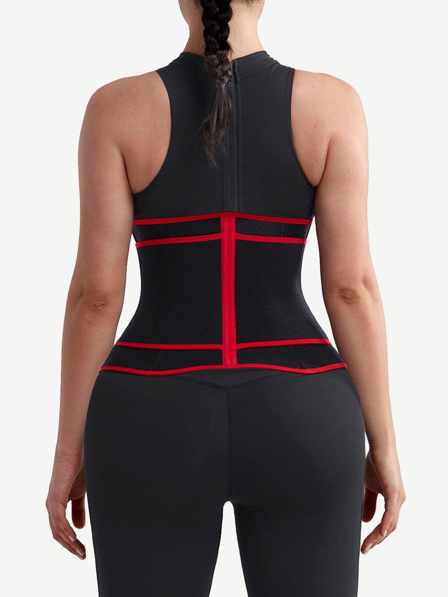 Ultimate Black Neoprene Waist Trainer with Steel Support