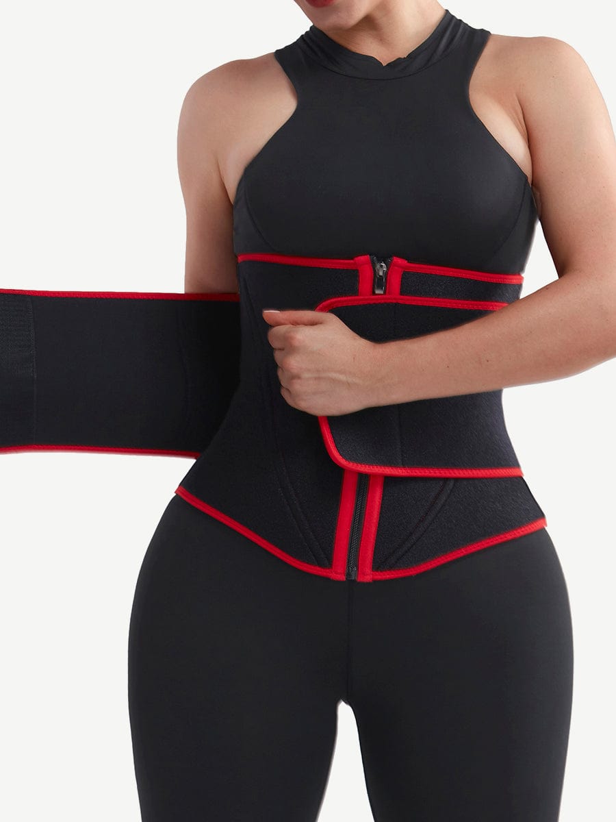 Ultimate Black Neoprene Waist Trainer with Steel Support