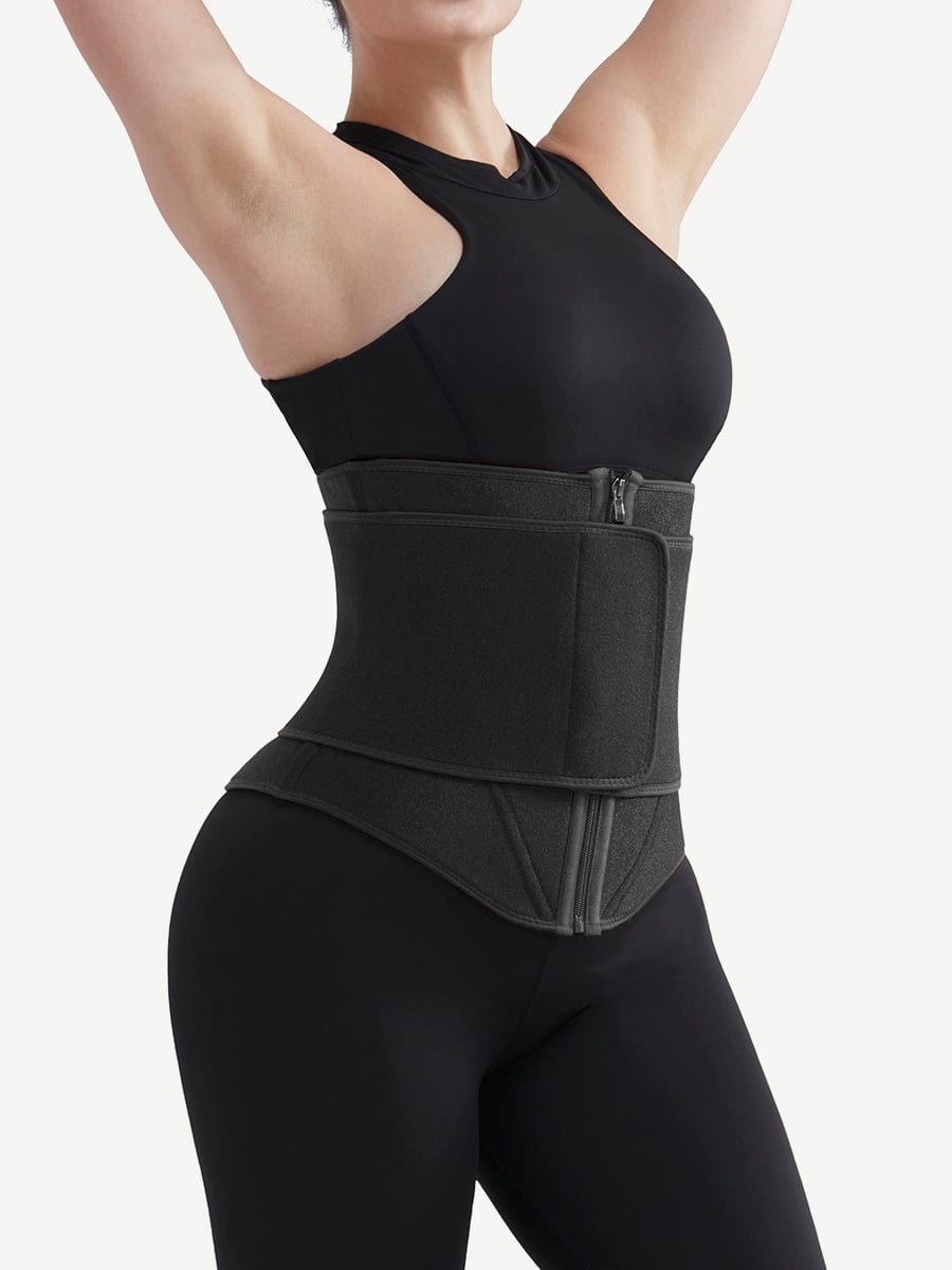 Ultimate Black Neoprene Waist Trainer with Steel Support