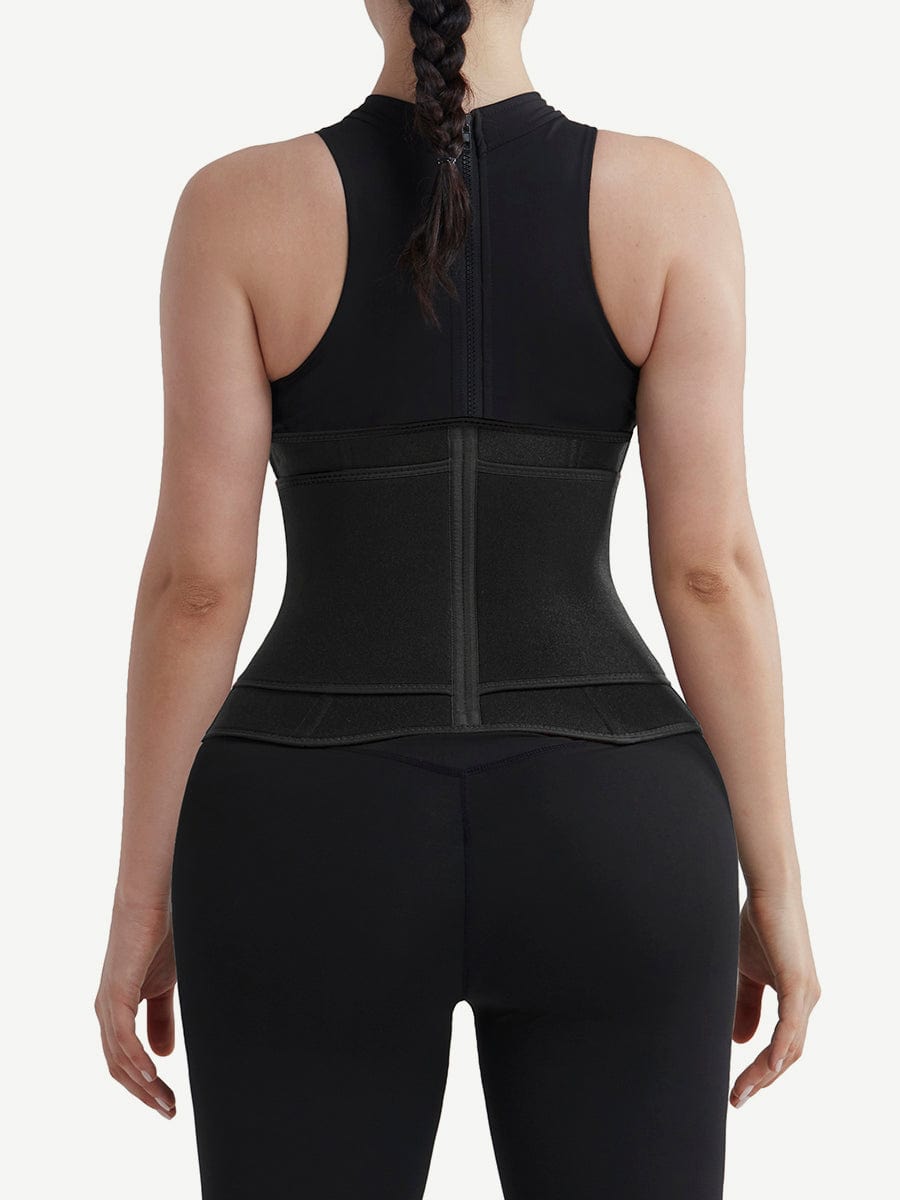 Ultimate Black Neoprene Waist Trainer with Steel Support