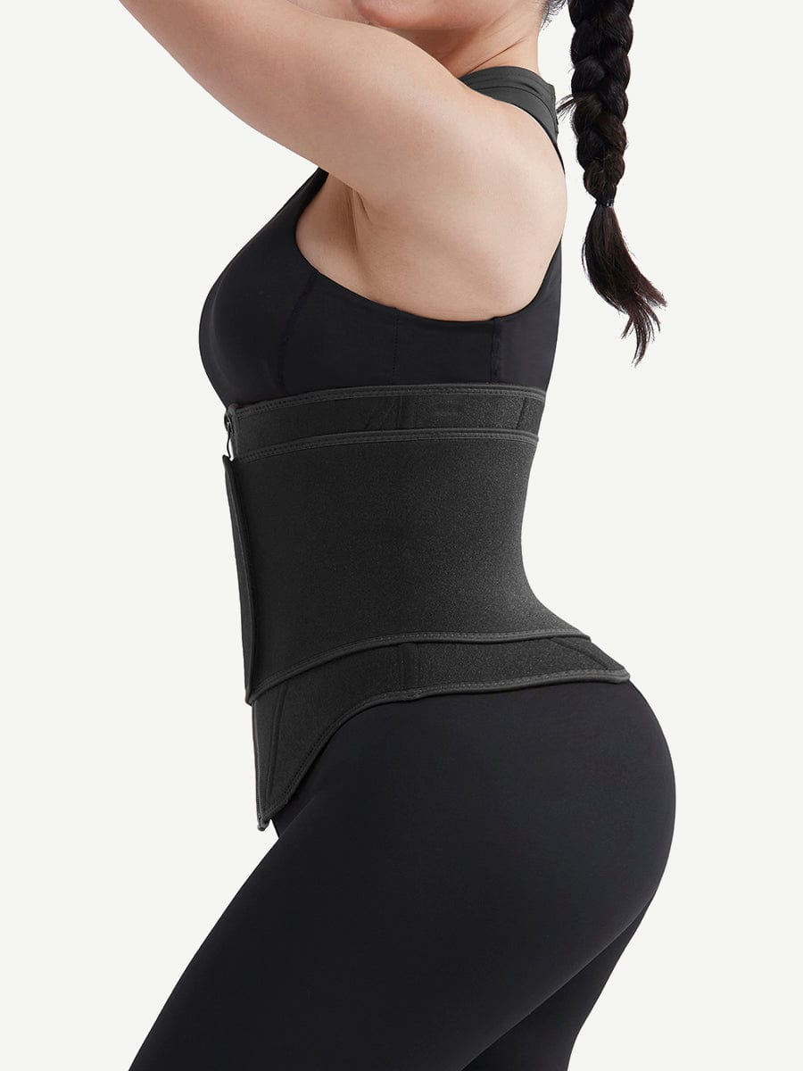 Ultimate Black Neoprene Waist Trainer with Steel Support