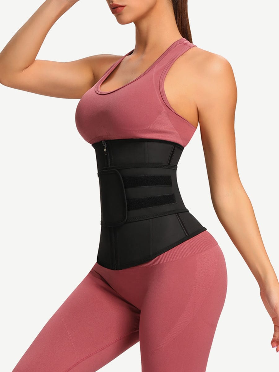 Sculpting Latex Waist Trainer with Adjustable Belt & 7 Steel Bones