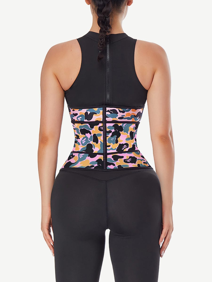 Camo Print Latex Waist Trainer with Adjustable Sling-Belt