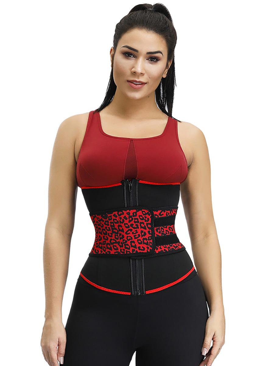 Leopard Print 7 Steel Bone Neoprene Waist Trainer