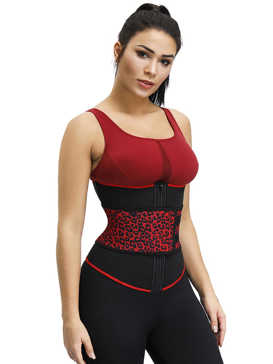 Leopard Print 7 Steel Bone Neoprene Waist Trainer