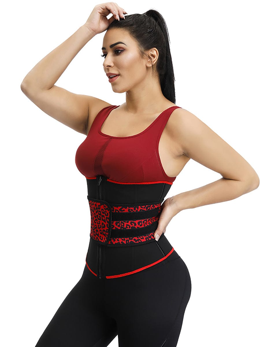 Leopard Print 7 Steel Bone Neoprene Waist Trainer