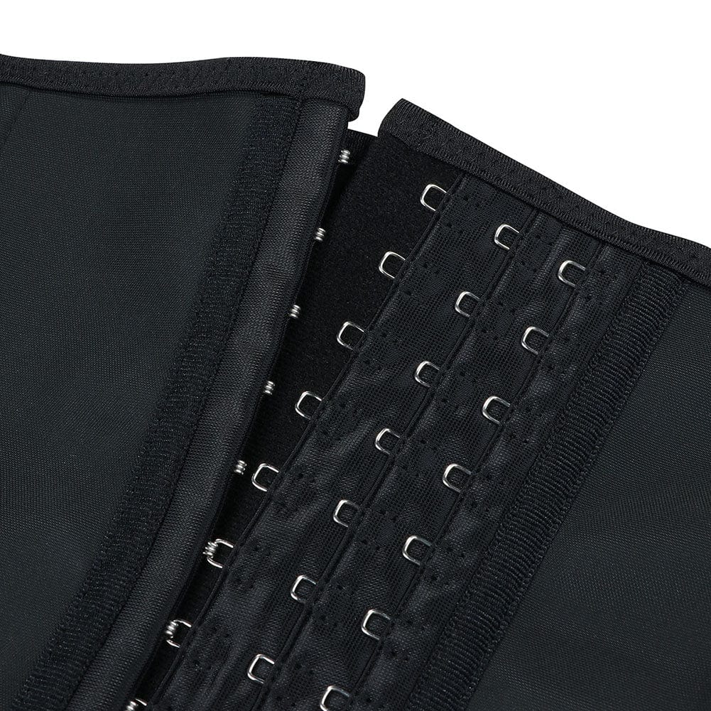 Graceful Black Latex Waist Trainer with Triple Belt & Anti-Slip Design