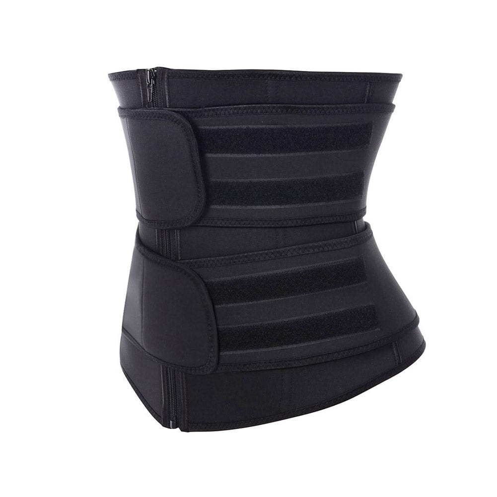 Athletic Black Neoprene Waist Trainer for Effective Tummy Control