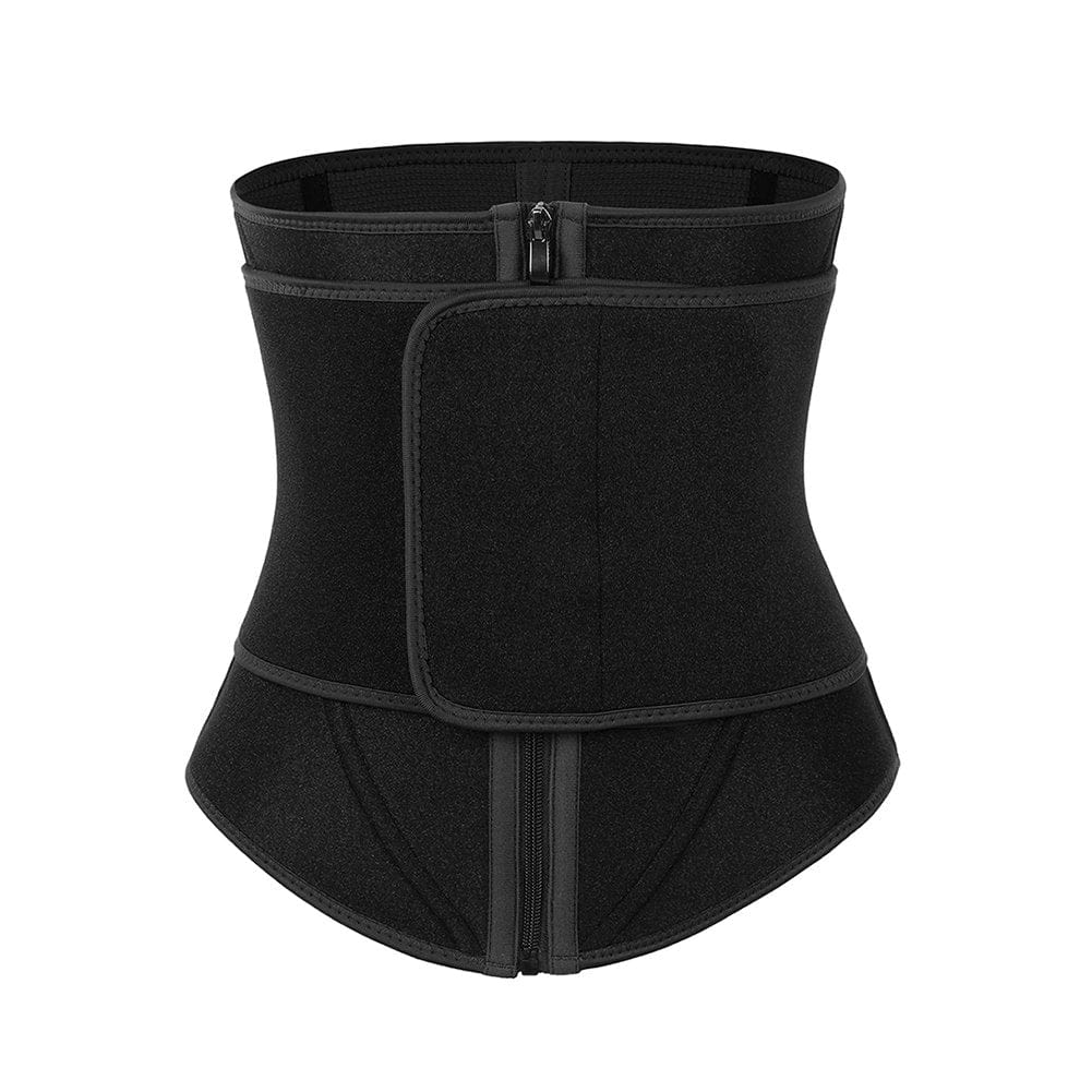 Ultimate Black Neoprene Waist Trainer with Steel Support