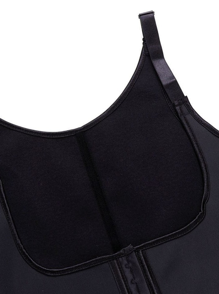 Sculpt Your Silhouette: Black Latex Waist Cincher with Steel Boning