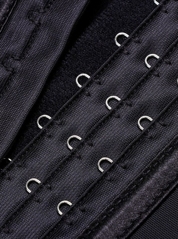 Sculpt Your Silhouette: Black Latex Waist Cincher with Steel Boning