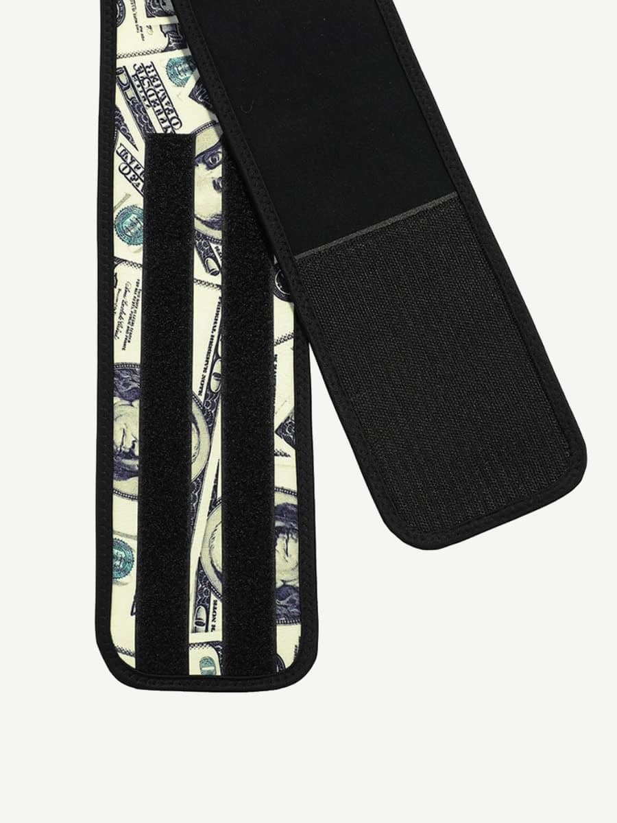 Double-Belt Latex Waist Trainer with Dollar Print