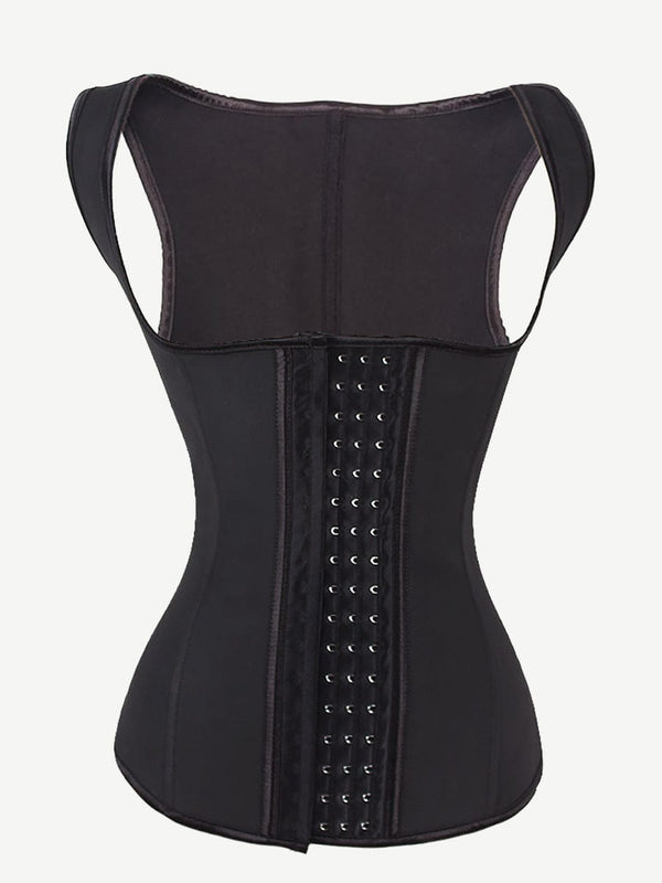 Plus Size Black Latex Waist Cincher Vest - Ultimate Body Shaper