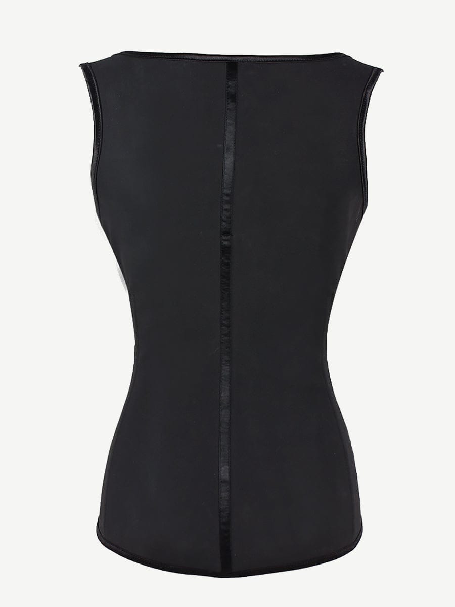 Plus Size Black Latex Waist Cincher Vest - Ultimate Body Shaper