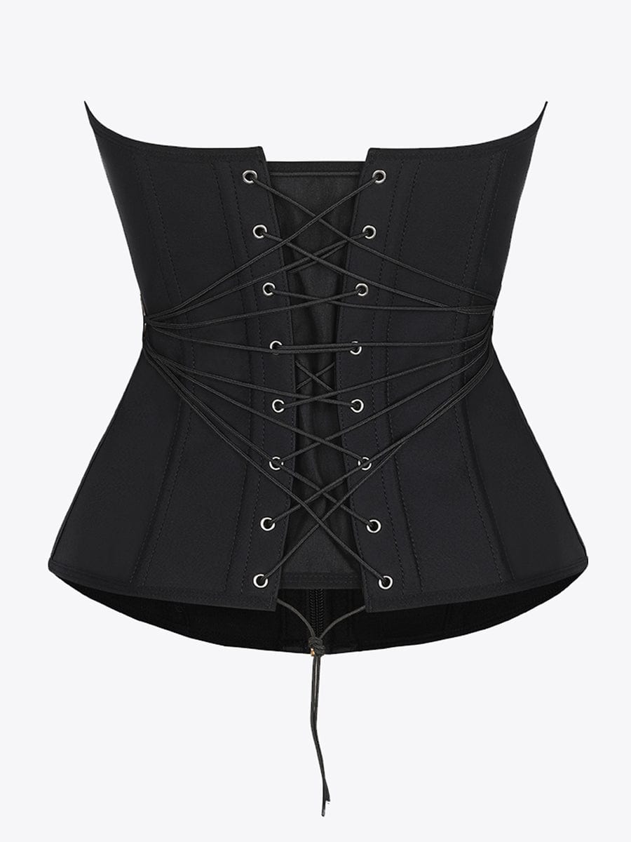 U-Shaped Latex Waist Trainer with Steel Bones & Fan Lacing