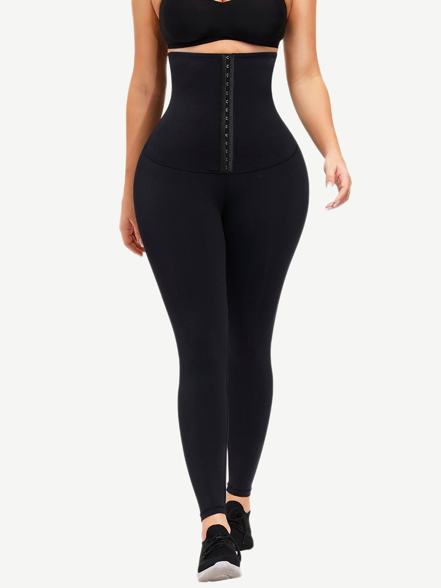 Slim & Sculpt Waist Trainer Leggings with Hook Closure