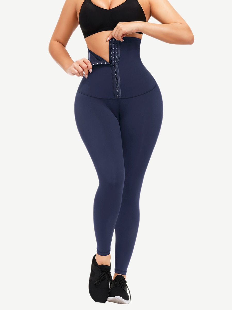 Slim & Sculpt Waist Trainer Leggings with Hook Closure