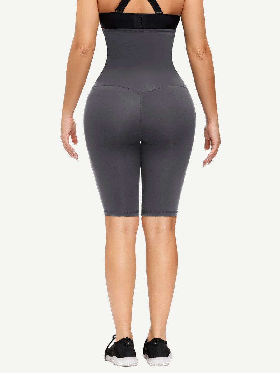 Dark Blue Midi-Length Butt Lifter with Anti-Slip Waist