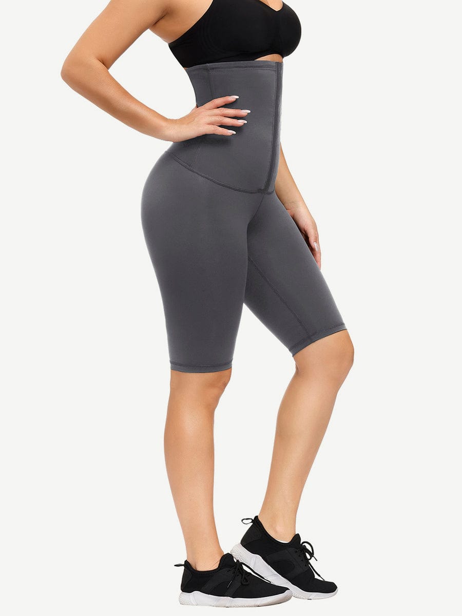 Dark Blue Midi-Length Butt Lifter with Anti-Slip Waist