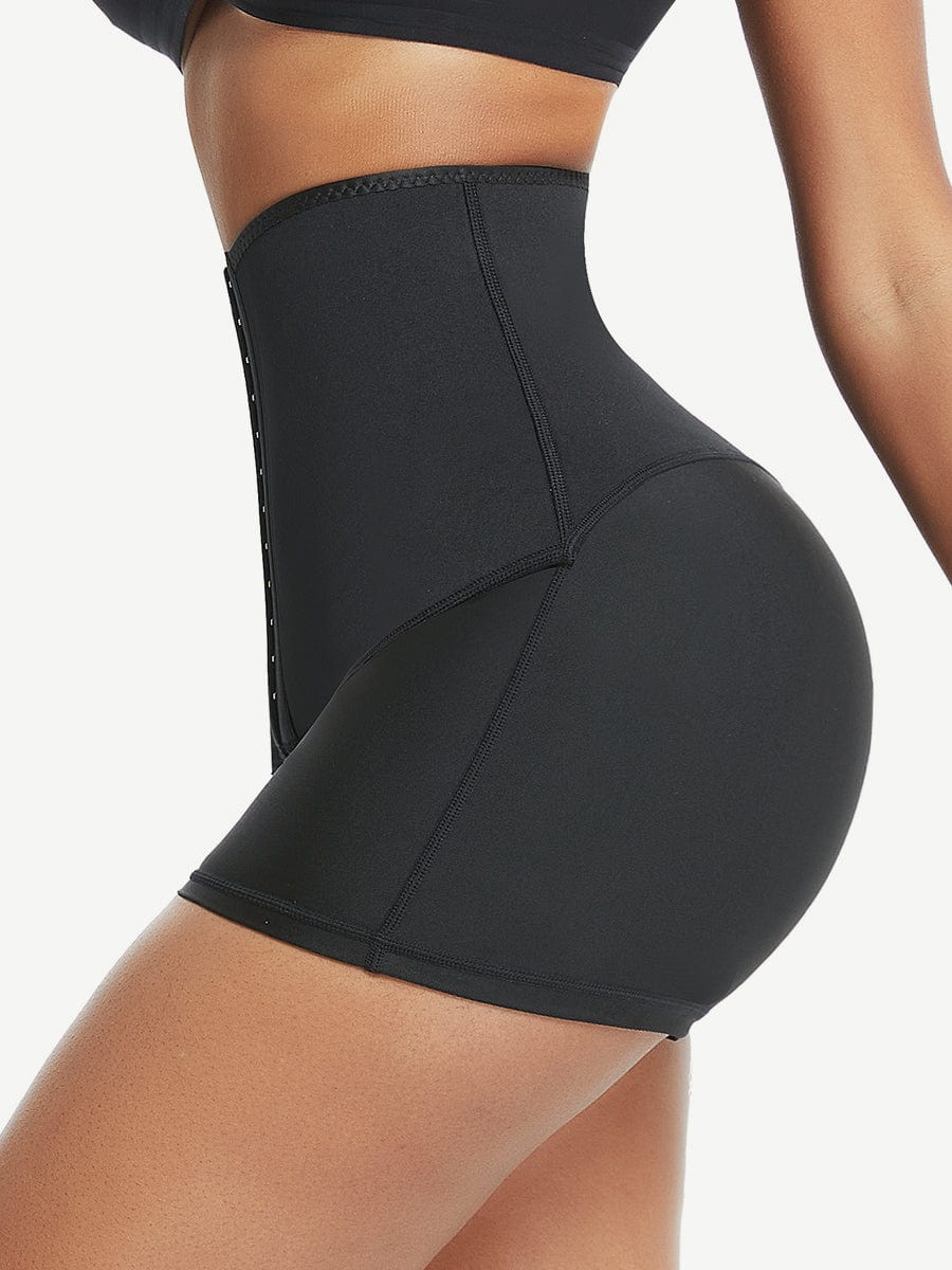 Blue Neoprene Cellulite-Reducing Shorts with Hook & Eye Closure