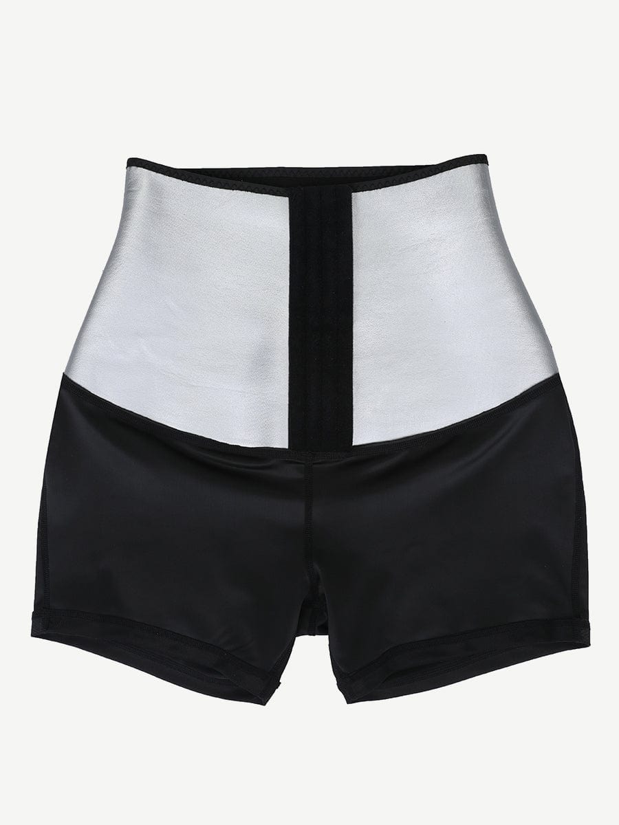 Blue Neoprene Cellulite-Reducing Shorts with Hook & Eye Closure