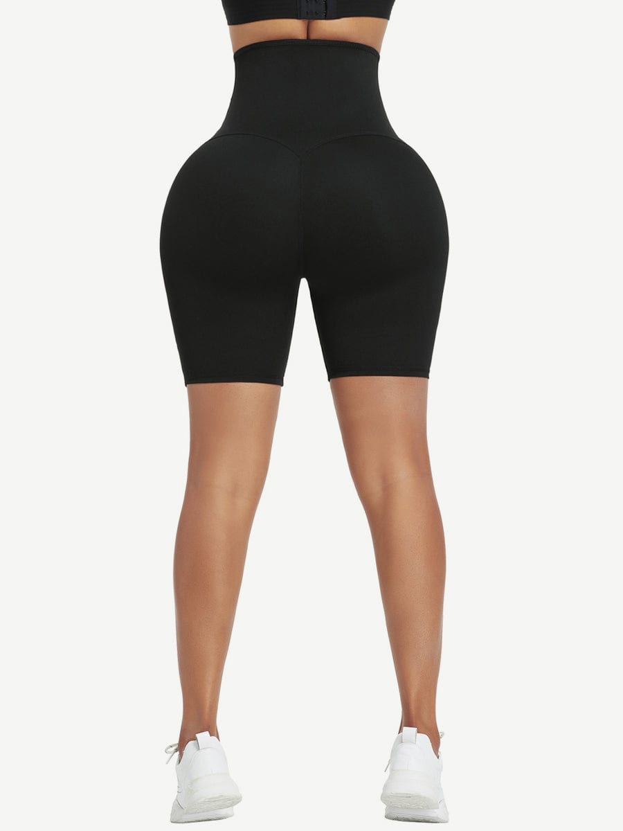Dark Blue Neoprene Waist Trainer Shorts - High Rise & Sculpting Fit