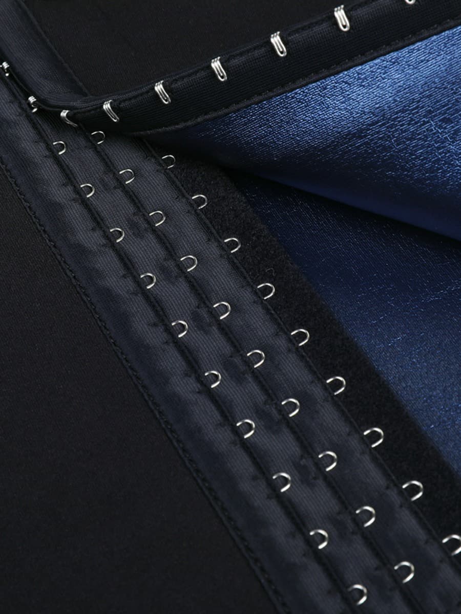 Sculpting High-Rise Neoprene Leggings with Adjustable Hooks - Dark Blue