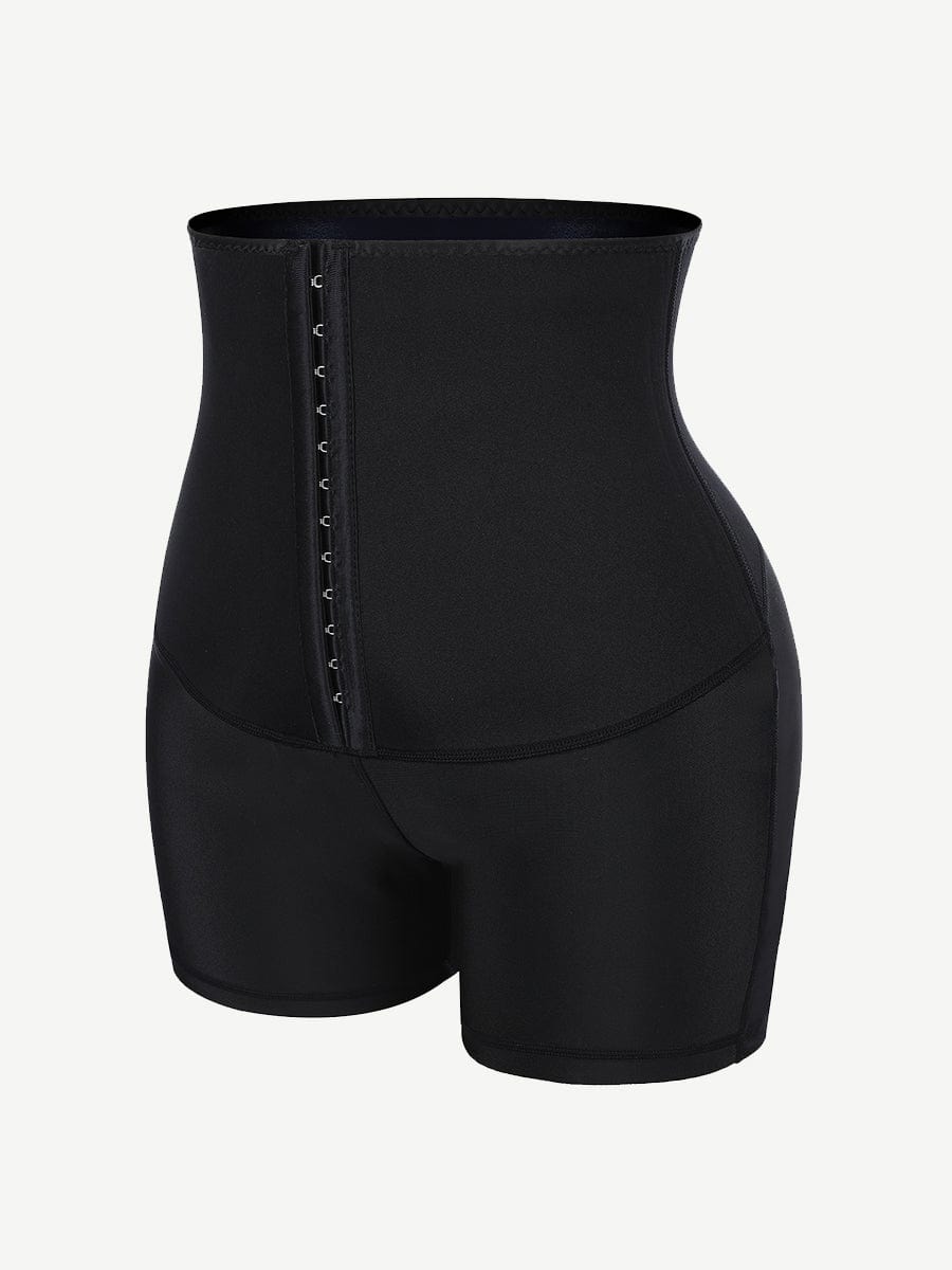 Blue Neoprene Cellulite-Reducing Shorts with Hook & Eye Closure