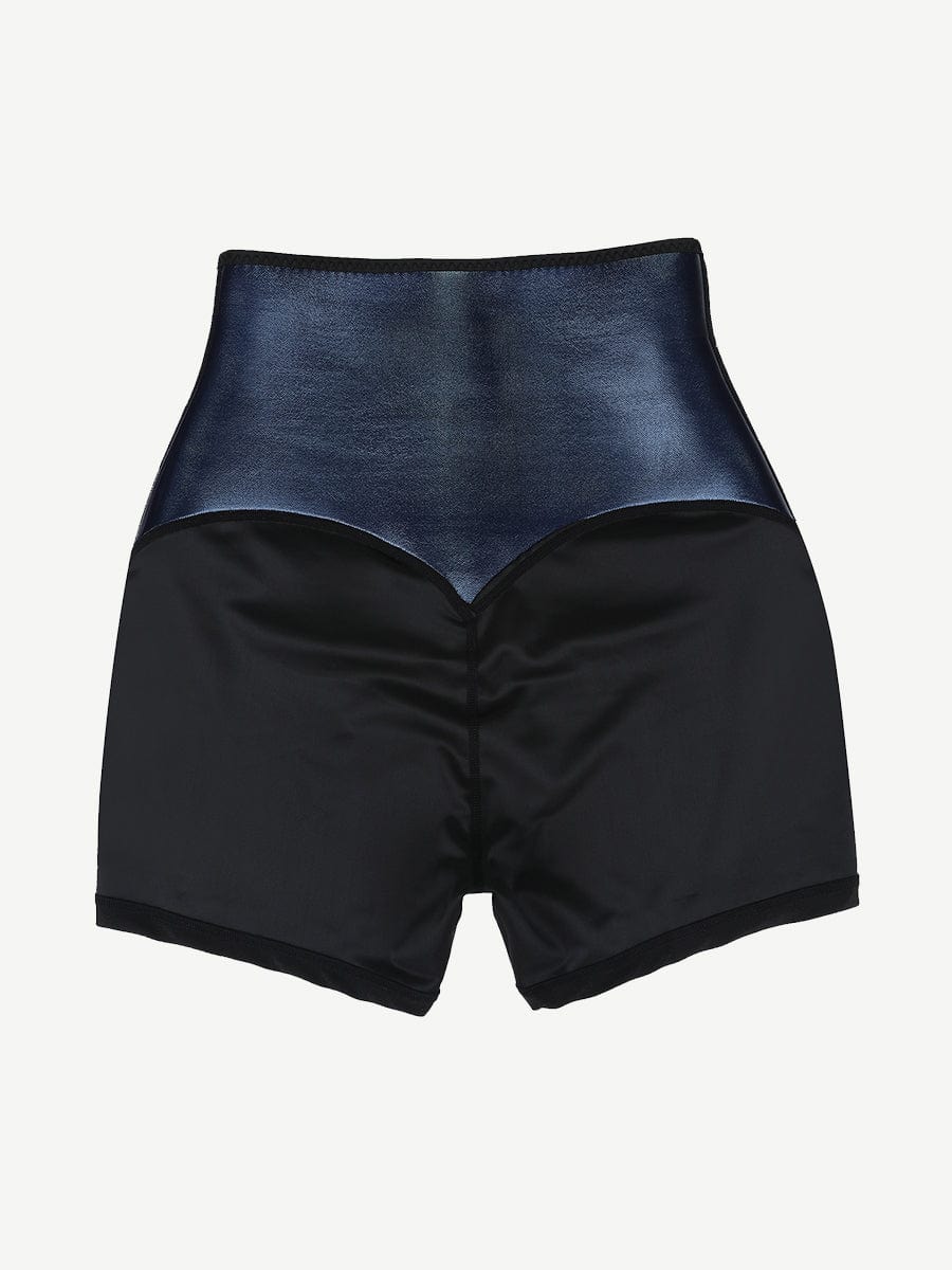 Blue Neoprene Cellulite-Reducing Shorts with Hook & Eye Closure