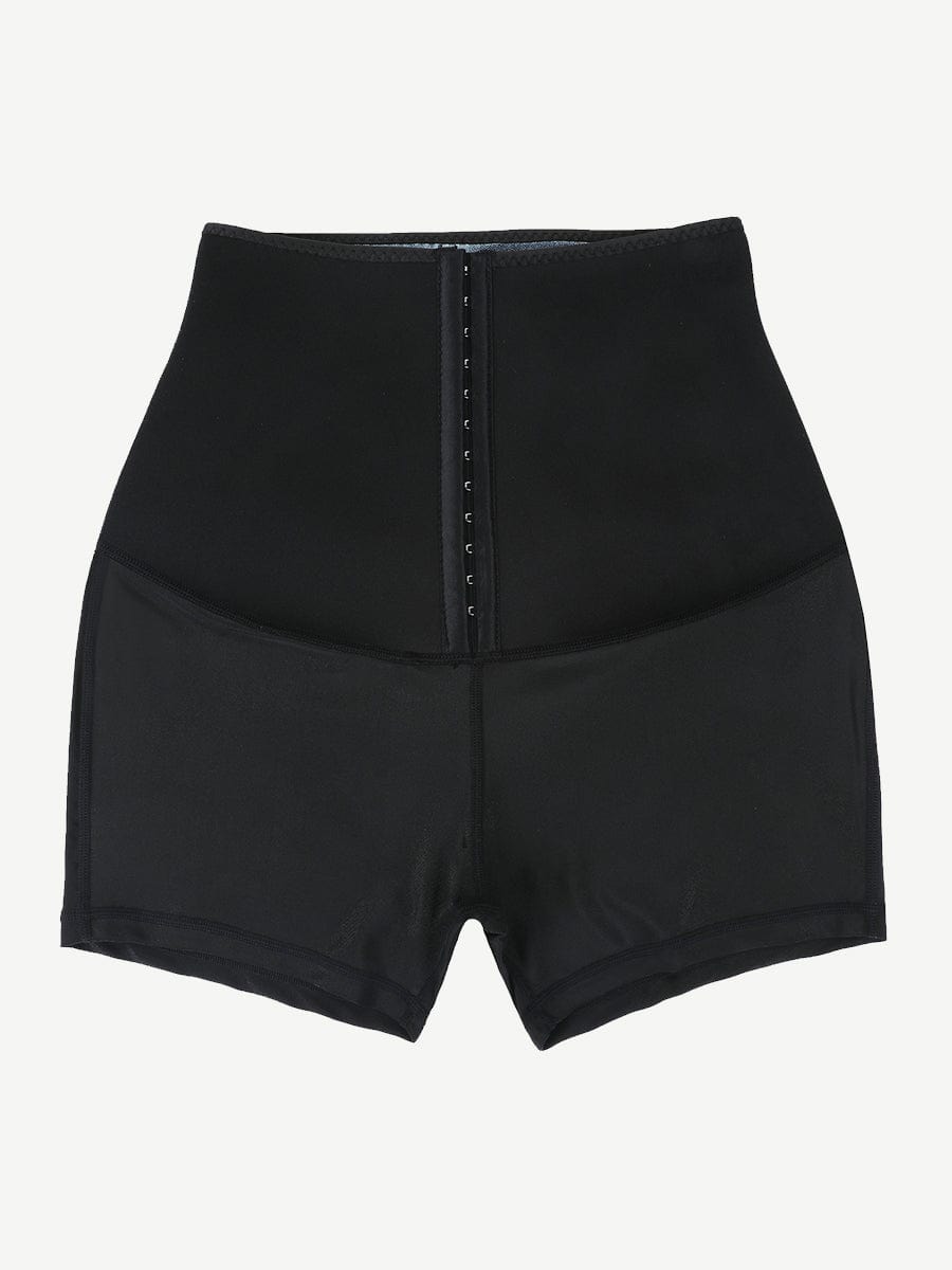Blue Neoprene Cellulite-Reducing Shorts with Hook & Eye Closure