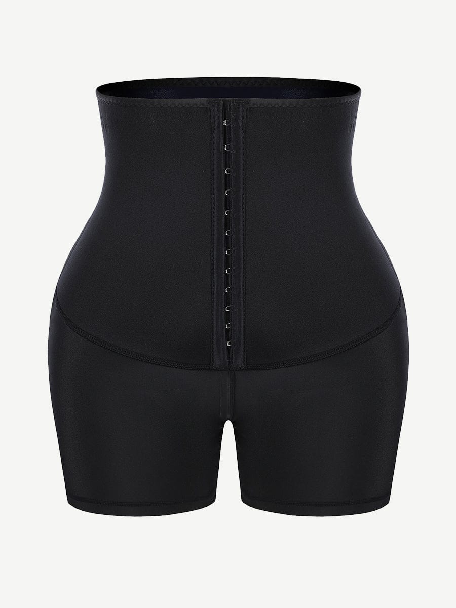 Blue Neoprene Cellulite-Reducing Shorts with Hook & Eye Closure