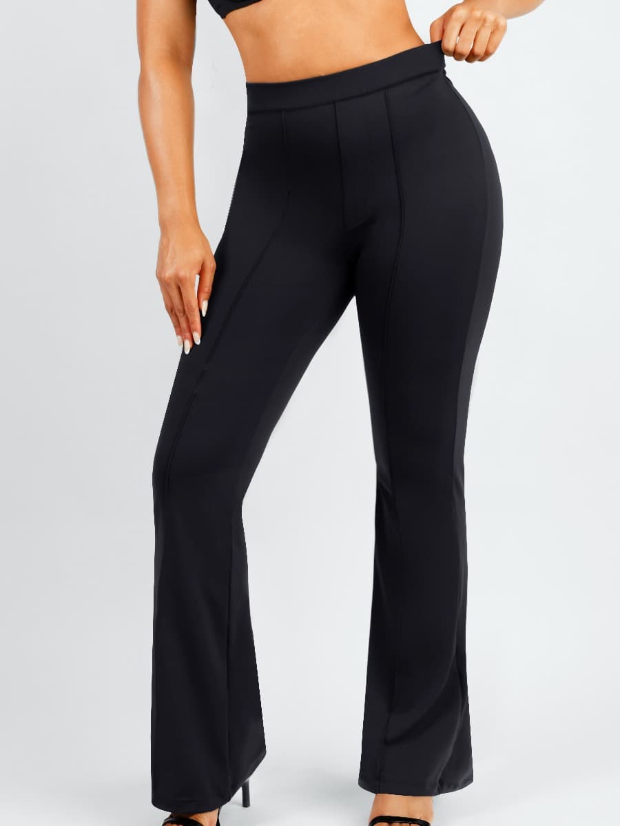 High Waist Sculpting Flare Pants with Tummy Control
