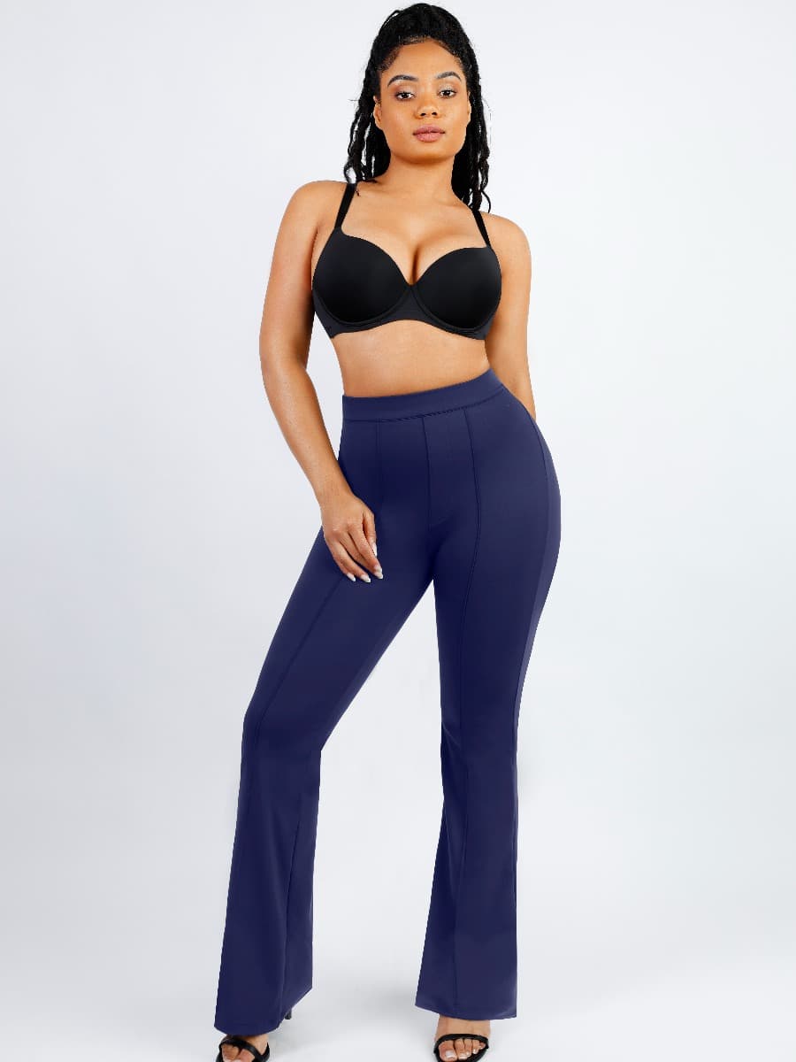 High Waist Sculpting Flare Pants with Tummy Control